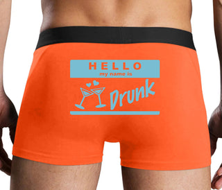 Hello My Name Is Drunk - Orange Boxer Brief