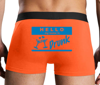Hello My Name Is Drunk - Orange Boxer Brief