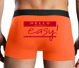 Hello My Name Is Easy - Orange Boxer Brief