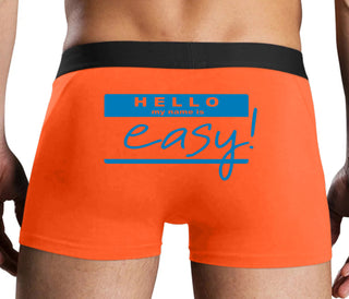 Hello My Name Is Easy - Orange Boxer Brief