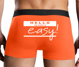 Hello My Name Is Easy - Orange Boxer Brief