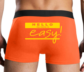 Hello My Name Is Easy - Orange Boxer Brief