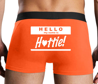 Hello My Name Is Hottie - Orange Boxer Brief