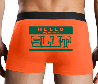 Hello My Name Is Slut - Orange Boxer Brief
