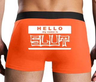 Hello My Name Is Slut - Orange Boxer Brief