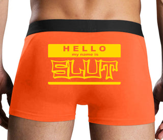Hello My Name Is Slut - Orange Boxer Brief