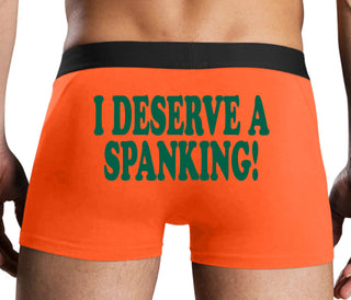 I Deserve A Spanking - Orange Boxer Brief