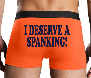 I Deserve A Spanking - Orange Boxer Brief