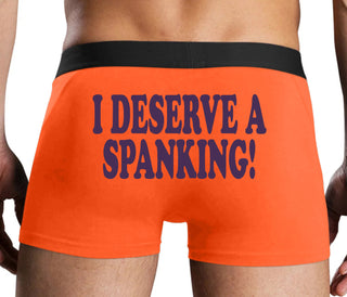 I Deserve A Spanking - Orange Boxer Brief