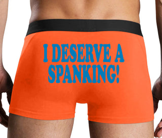I Deserve A Spanking - Orange Boxer Brief