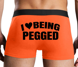 I Love Being Pegged - Orange Boxer Brief