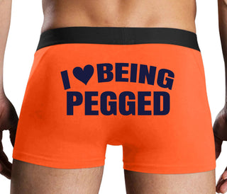 I Love Being Pegged - Orange Boxer Brief