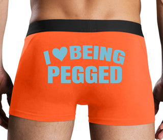 I Love Being Pegged - Orange Boxer Brief