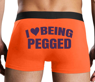I Love Being Pegged - Orange Boxer Brief
