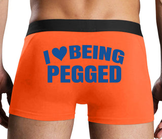 I Love Being Pegged - Orange Boxer Brief