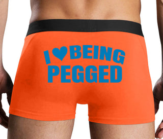I Love Being Pegged - Orange Boxer Brief