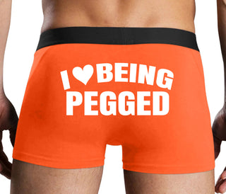 I Love Being Pegged - Orange Boxer Brief