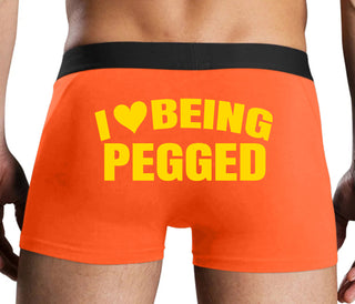 I Love Being Pegged - Orange Boxer Brief