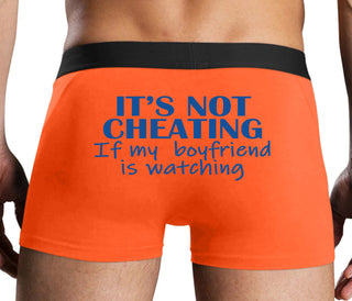 It’s Not Cheating If My Boyfriend Watches - Orange Boxer Brief