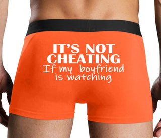 It’s Not Cheating If My Boyfriend Watches - Orange Boxer Brief
