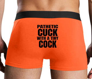 Pathetic Cuck With A Tiny Cock - Orange Boxer Brief
