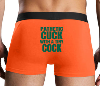 Pathetic Cuck With A Tiny Cock - Orange Boxer Brief
