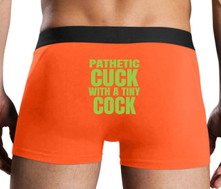 Pathetic Cuck With A Tiny Cock - Orange Boxer Brief