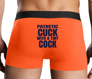 Pathetic Cuck With A Tiny Cock - Orange Boxer Brief