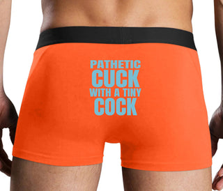 Pathetic Cuck With A Tiny Cock - Orange Boxer Brief