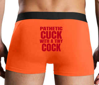 Pathetic Cuck With A Tiny Cock - Orange Boxer Brief