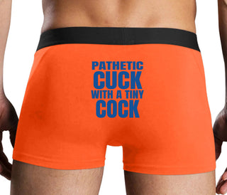Pathetic Cuck With A Tiny Cock - Orange Boxer Brief