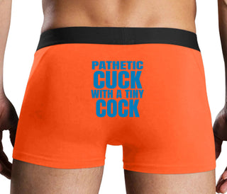 Pathetic Cuck With A Tiny Cock - Orange Boxer Brief