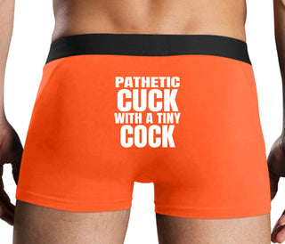 Pathetic Cuck With A Tiny Cock - Orange Boxer Brief