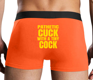 Pathetic Cuck With A Tiny Cock - Orange Boxer Brief