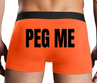 Peg Me - Bold Logo - Orange Boxer Brief