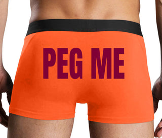 Peg Me - Bold Logo - Orange Boxer Brief