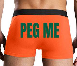Peg Me - Bold Logo - Orange Boxer Brief