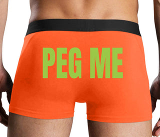 Peg Me - Bold Logo - Orange Boxer Brief