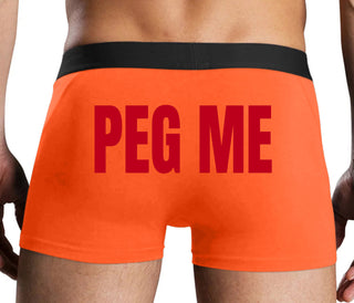 Peg Me - Bold Logo - Orange Boxer Brief