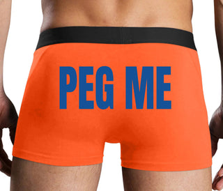 Peg Me - Bold Logo - Orange Boxer Brief