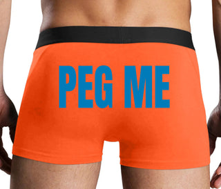 Peg Me - Bold Logo - Orange Boxer Brief