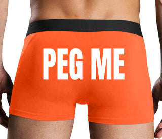 Peg Me - Bold Logo - Orange Boxer Brief