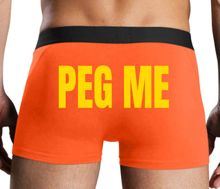 Peg Me - Bold Logo - Orange Boxer Brief