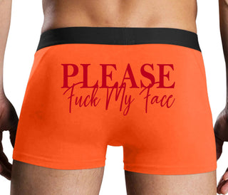 Please Fuck My Face - Orange Boxer Brief