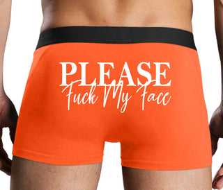 Please Fuck My Face - Orange Boxer Brief