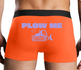 Plow Me - Funny Tractor Design - Orange Boxer Brief