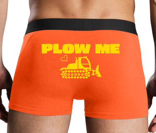 Plow Me - Funny Tractor Design - Orange Boxer Brief