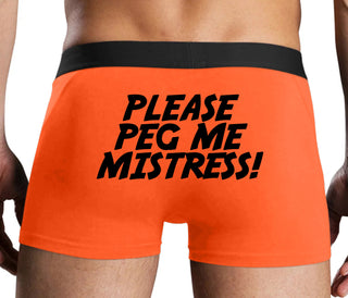 Please Peg Me Mistress - Orange Boxer Brief