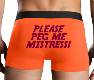 Please Peg Me Mistress - Orange Boxer Brief