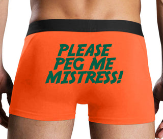 Please Peg Me Mistress - Orange Boxer Brief